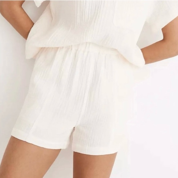 NWOT Madewell Lightspun Easy Pull On Short in Cream - Picture 1 of 14